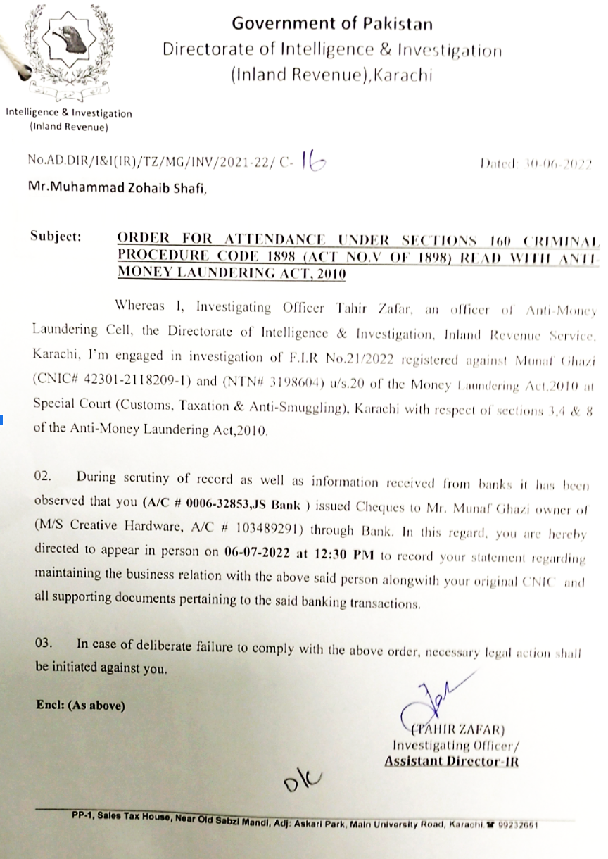 Money Laundering Zohaib Shafi